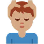 man getting massage: medium skin tone สำหรับแพลตฟอร์ม X / Twitter