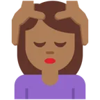 woman getting massage: medium-dark skin tone til X / Twitter platform