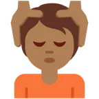 person getting massage: medium-dark skin tone สำหรับแพลตฟอร์ม X / Twitter