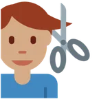 man getting haircut: medium skin tone لمنصة X / Twitter