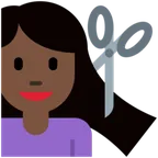 woman getting haircut: dark skin tone per la piattaforma X / Twitter