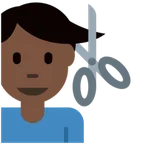 man getting haircut: dark skin tone per la piattaforma X / Twitter