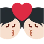 kiss: light skin tone für X / Twitter Plattform