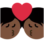 X / Twitter 플랫폼을 위한 kiss: dark skin tone
