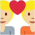 couple with heart: medium-light skin tone สำหรับแพลตฟอร์ม X / Twitter