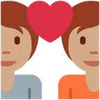 couple with heart: medium skin tone untuk platform X / Twitter