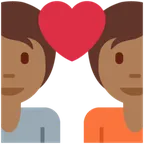 couple with heart: medium-dark skin tone per la piattaforma X / Twitter