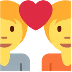 couple with heart per la piattaforma X / Twitter