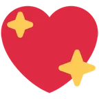 sparkling heart for X / Twitter platform
