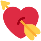 X / Twitter প্ল্যাটফর্মে জন্য heart with arrow