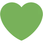 green heart สำหรับแพลตฟอร์ม X / Twitter