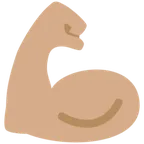 flexed biceps: medium skin tone สำหรับแพลตฟอร์ม X / Twitter