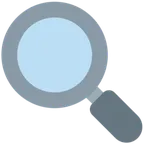 magnifying glass tilted left for X / Twitter platform