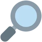 X / Twitterプラットフォームのmagnifying glass tilted right