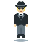 person in suit levitating: medium-light skin tone untuk platform X / Twitter