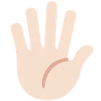 hand with fingers splayed: light skin tone pentru platforma X / Twitter