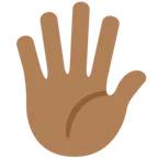 hand with fingers splayed: medium-dark skin tone สำหรับแพลตฟอร์ม X / Twitter