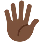 hand with fingers splayed: dark skin tone für X / Twitter Plattform