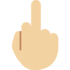 X / Twitter 플랫폼을 위한 middle finger: medium-light skin tone