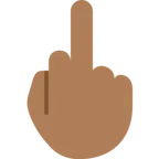X / Twitter 플랫폼을 위한 middle finger: medium-dark skin tone