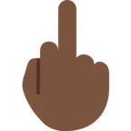 middle finger: dark skin tone pentru platforma X / Twitter