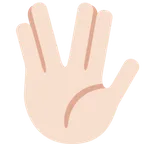 X / Twitter 플랫폼을 위한 vulcan salute: light skin tone