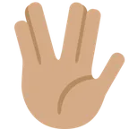 X / Twitter 플랫폼을 위한 vulcan salute: medium skin tone