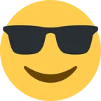 smiling face with sunglasses para la plataforma X / Twitter