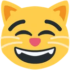 grinning cat with smiling eyes for X / Twitter platform