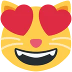 X / Twitter প্ল্যাটফর্মে জন্য smiling cat with heart-eyes