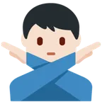 X / Twitter dla platformy man gesturing NO: light skin tone