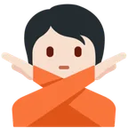 person gesturing NO: light skin tone für X / Twitter Plattform