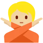 person gesturing NO: medium-light skin tone สำหรับแพลตฟอร์ม X / Twitter