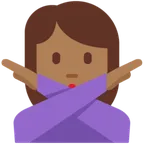 woman gesturing NO: medium-dark skin tone for X / Twitter-plattformen