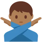 X / Twitter dla platformy man gesturing NO: medium-dark skin tone