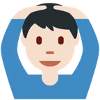 man gesturing OK: light skin tone for X / Twitter platform