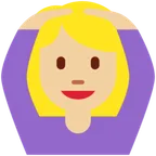 woman gesturing OK: medium-light skin tone per la piattaforma X / Twitter