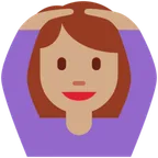 woman gesturing OK: medium skin tone para a plataforma X / Twitter