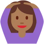 woman gesturing OK: medium-dark skin tone สำหรับแพลตฟอร์ม X / Twitter
