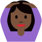 woman gesturing OK: dark skin tone สำหรับแพลตฟอร์ม X / Twitter