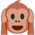 X / Twitter प्लेटफ़ॉर्म के लिए hear-no-evil monkey