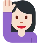 X / Twitter dla platformy woman raising hand: light skin tone