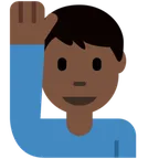 X / Twitter dla platformy man raising hand: dark skin tone