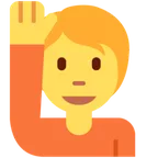 person raising hand untuk platform X / Twitter