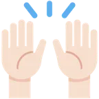 X / Twitter 平台中的 raising hands: light skin tone
