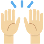 raising hands: medium-light skin tone untuk platform X / Twitter