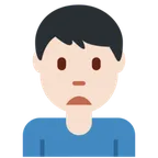 man frowning: light skin tone for X / Twitter platform