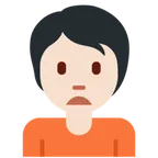 person frowning: light skin tone untuk platform X / Twitter