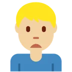 man frowning: medium-light skin tone untuk platform X / Twitter