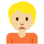 person frowning: medium-light skin tone untuk platform X / Twitter